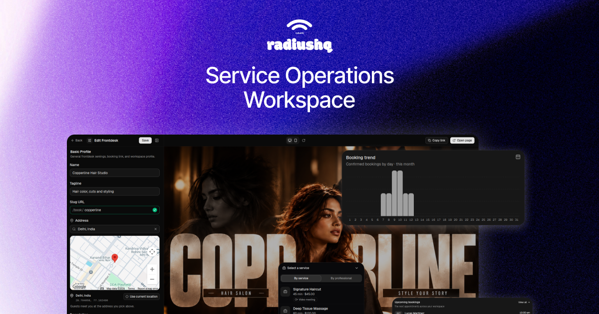 A workspace created for service providers 24x7 to flood with customers.